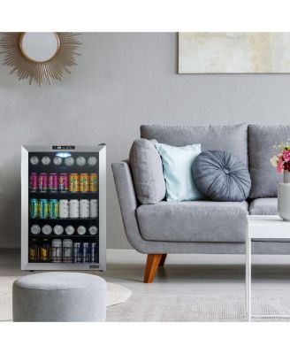 160 Can Freestanding Beverage Fridge in Stainless Steel with Split Shelf and Precision Digital Thermostat