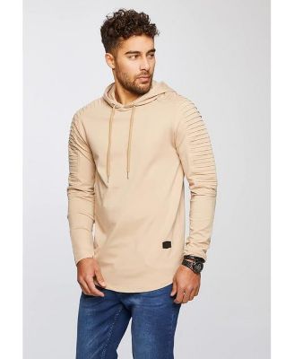 LN6369 Men's Light Hooded Sweatshirt Size M, Beige