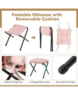 Modern Accent Chair with Folding Footrest and Head Pillow