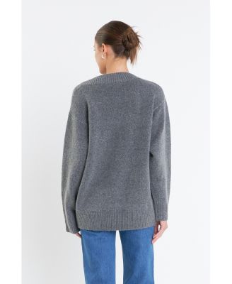 Women's V Neckline Oversized Sweater
