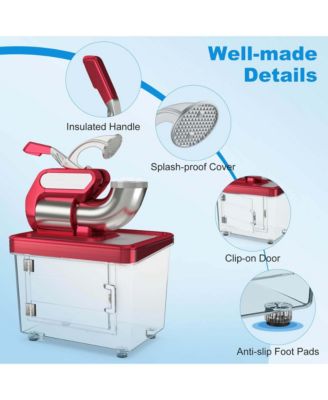 660LBS/H Commercial Ice Crusher with Dual Blades Safety On/Off Switch for Home