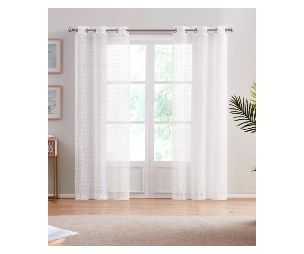 Dainty Home Snowball Window Panel Set, 76
