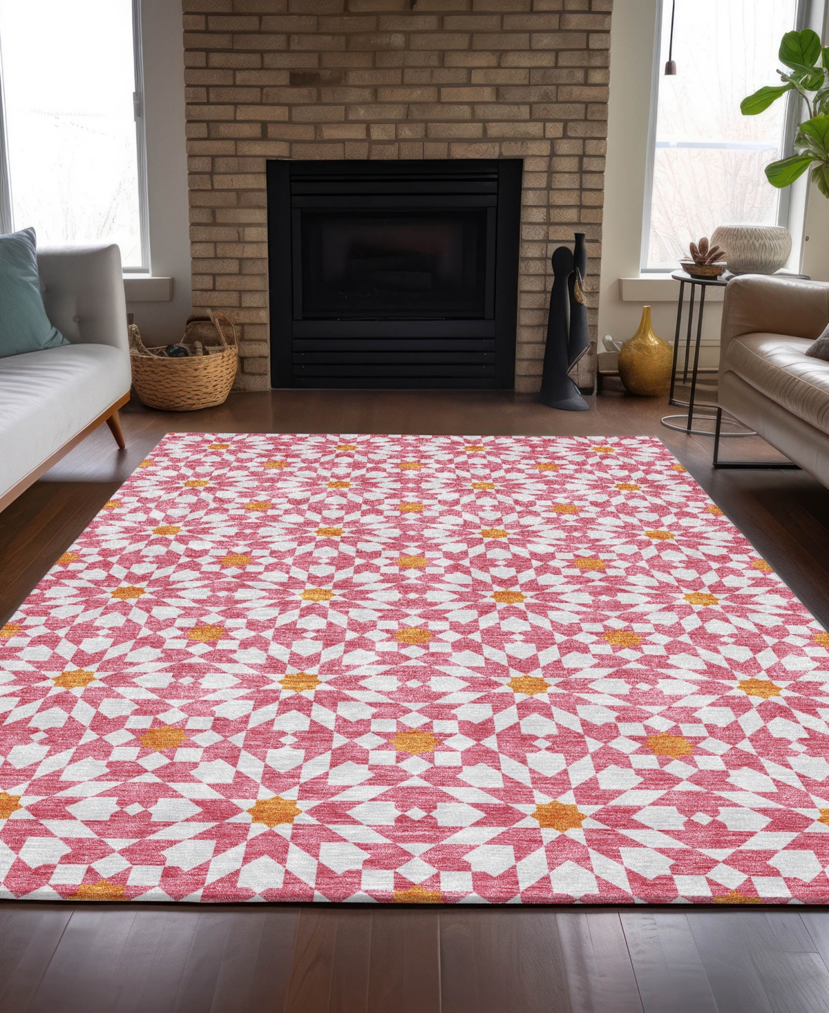 Addison Chantille Acn734 8'x10' Area Rug In Pink