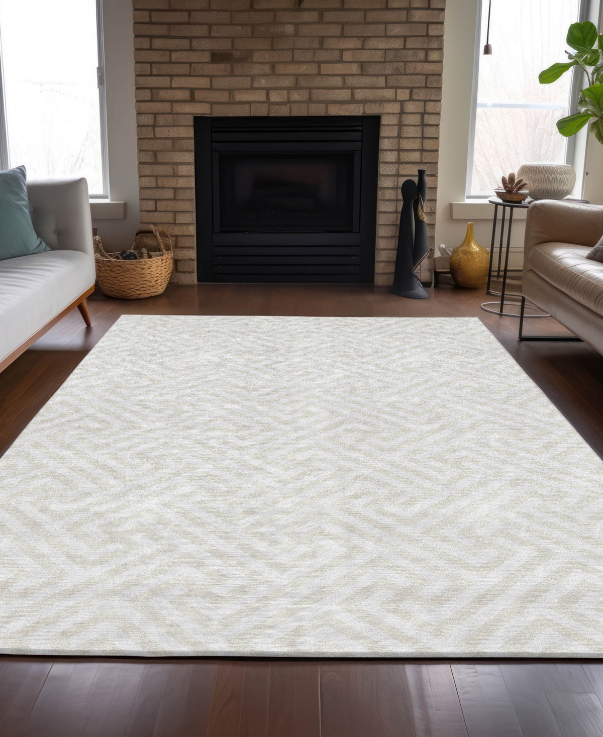 Addison Chantille Acn731 2'6"x3'10" Area Rug In Ivory