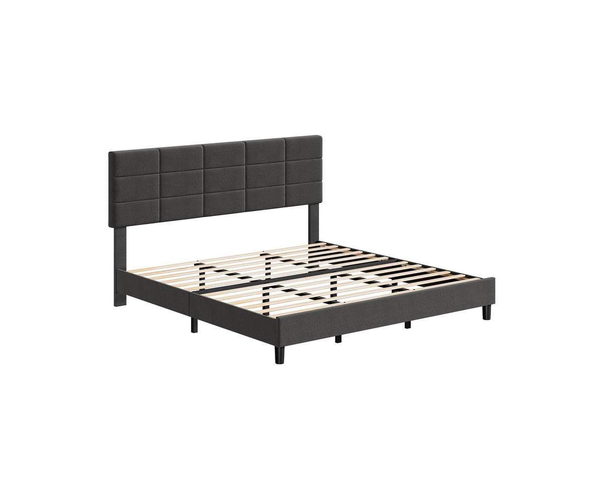gaomon Bed Frame, Linen Upholstered Platform Bed Frame with Height Adjustable Headboard, Metal Frame Bed Frame with Strong Wood Slats a