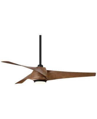 53" Grand Breeze Farmhouse Rustic Coastal Indoor Ceiling Fan 3 Blade CCT LED Remote Control Black Finish Koa Finish Blades Bedroom Living Room Kitchen Dining Room Decorative DC Motor - Casa Vieja