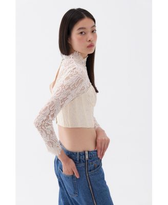Women's Corset-Look Lace Blouse