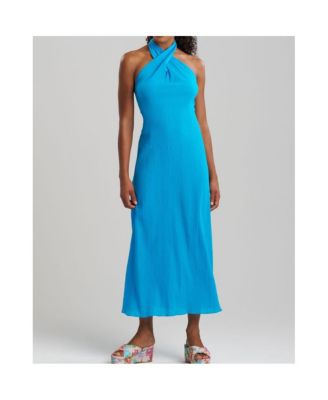 Women's COTTON GAUZE Maxi Halter Dress