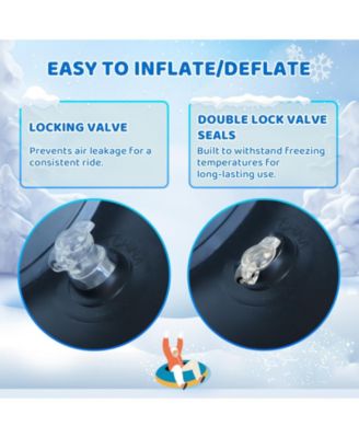 Winter Single Rider Snow Tube, 44" Inflatable Animal Sled, Outdoor Snow Toys with Two Handle