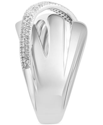EFFY&reg; Diamond Crossover Multirow Ring (1/4 ct. t.w.) in Sterling Silver