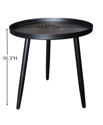 Round Metal Side End Table, Nightstand Accent Table, Pedestal Plant Stand for Bedroom Living Room