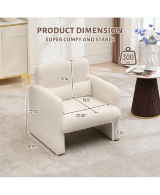 Modern Accent Chair, Single Sofa Chair with Arms, Chenille Upholstered Comfy Reading Arm Chair with Waist Pillow for Bedroom,Modern Accent Chair for Living Room, Office，Apartment