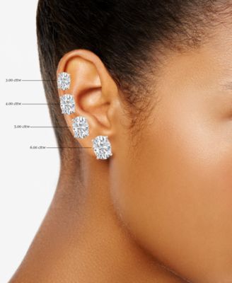 Certified Lab Grown Diamond Oval Stud Earrings (5 ct. t.w.) in 14k Gold