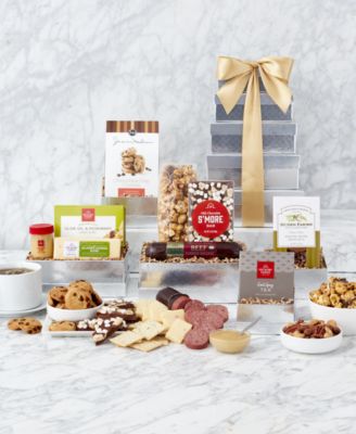 Shimmering Silver Gift Tower, 9 Piece