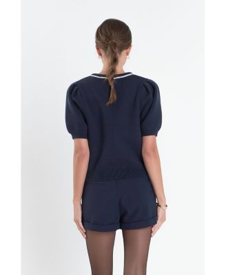 Women's Rhinestone Bow Knit