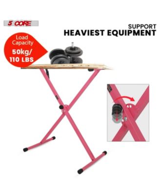 Keyboard Stand Single X Style Adjustable Piano Riser + Keyboard Piano Bench