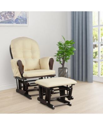 Baby Nursery Relax Rocker Rocking Chair Glider & Ottoman Set w/ Cushion