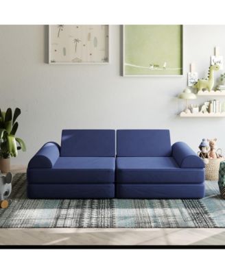 Conner Modular Play Couch For Kids With Convertible 6-Piece Design And Soft Foam Cushions