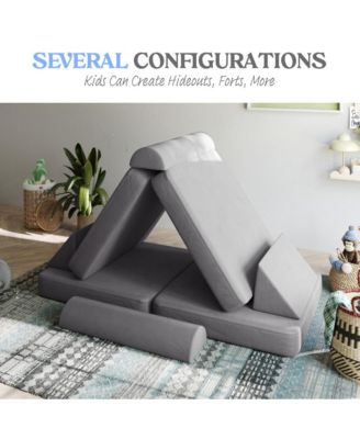 Conner Modular Play Couch For Kids With Convertible 6-Piece Design And Soft Foam Cushions