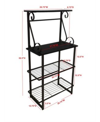 - Covington Metal Kitchen Shelves Baker s Rack Microwave Stand, Pewter