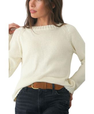 Women's Cotton Sloane Crewneck Pullover Sweater in Oat
