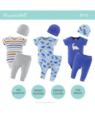 Baby Boys Blue Dino Newborn Layette Set Boys, 16-Pieces, Orange/Blue