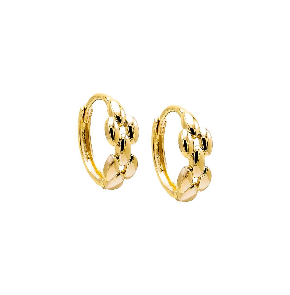 Solid Watch Link Huggie Earring 14K - 14k gold