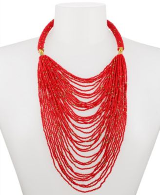 Kendi Amani Kanana Beaded Necklace - Sahara red