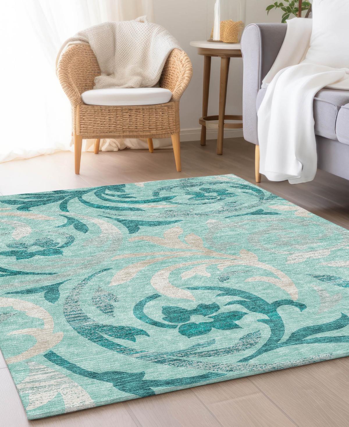 Addison Chantille Acn764 9'x12' Area Rug In Teal