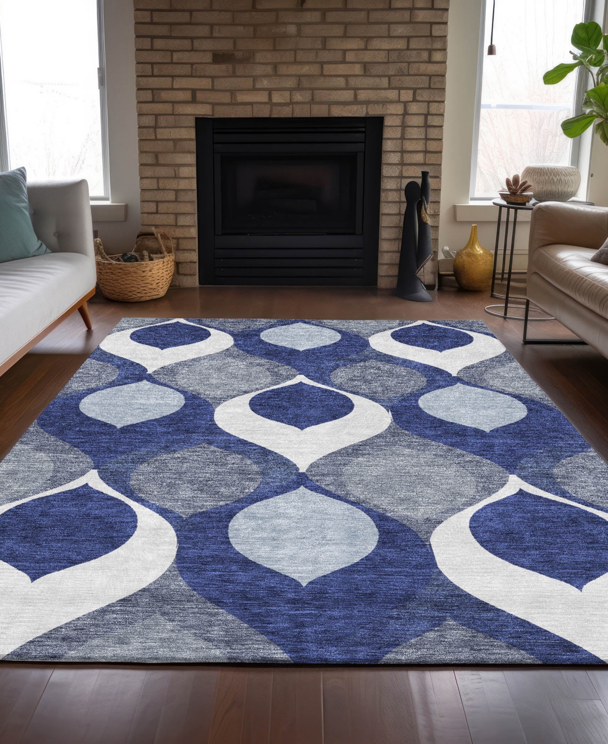 Addison Chantille Acn749 3'x5' Area Rug In Navy