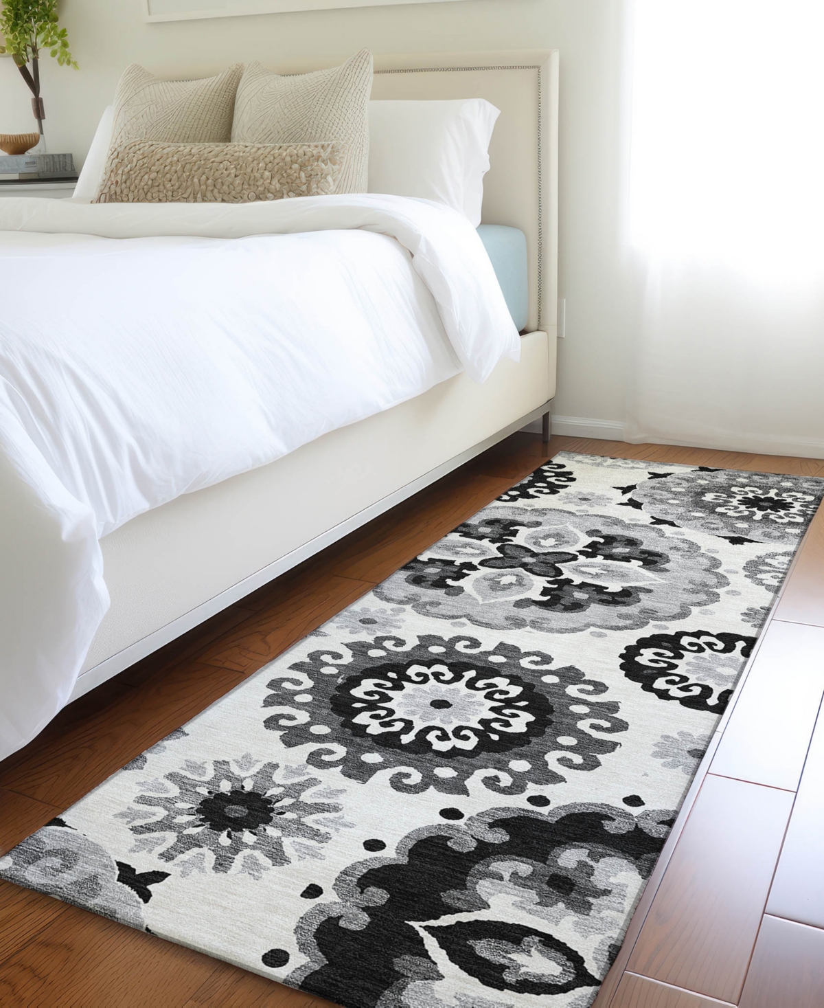 Addison Chantille Machine Washable Acn763 2'3"x7'6" Runner Area Rug In Black