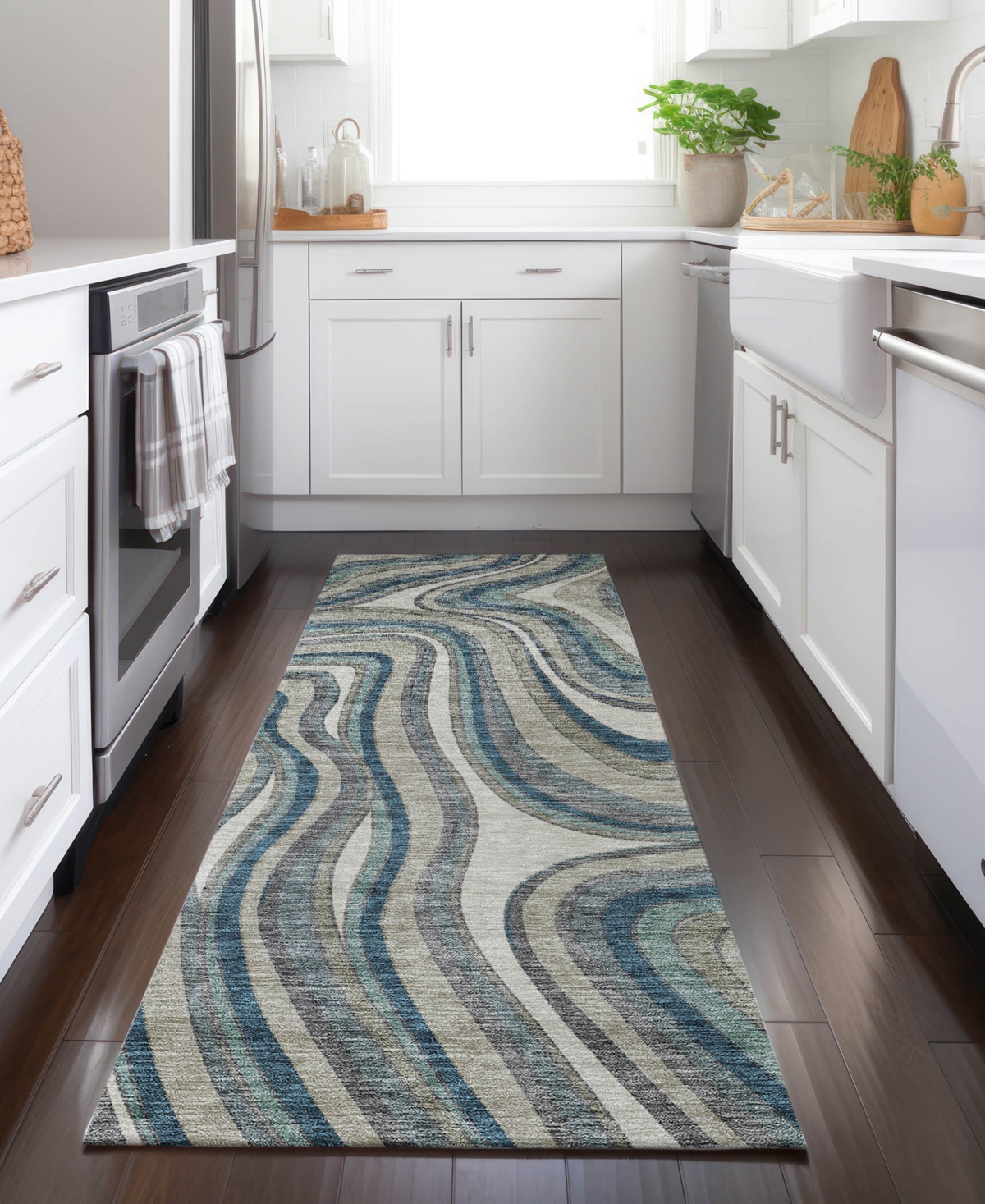 Addison Chantille Acn756 2'3"x7'6" Runner Area Rug In Teal