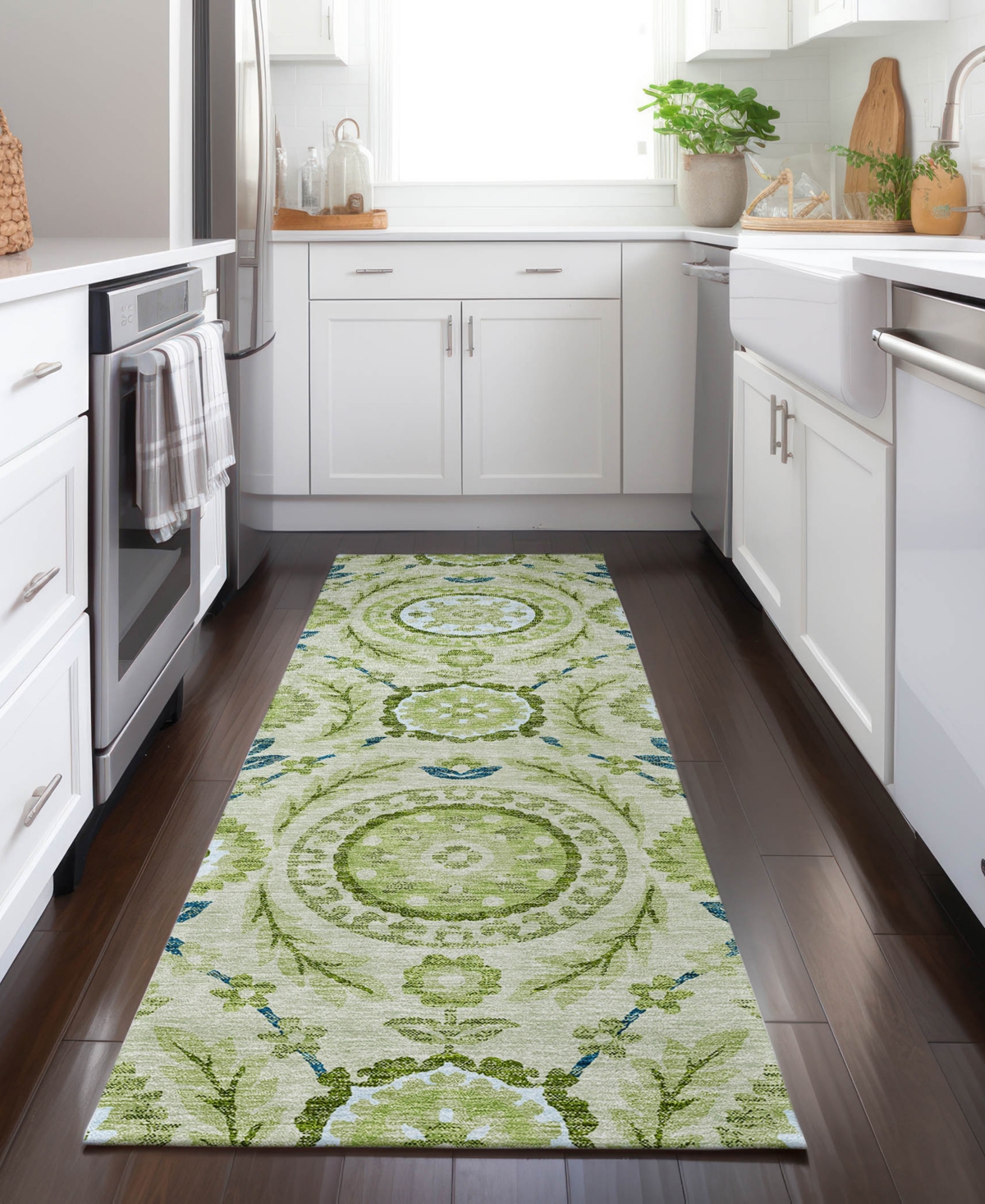 Addison Chantille Acn751 2'3"x7'6" Runner Area Rug In Sage