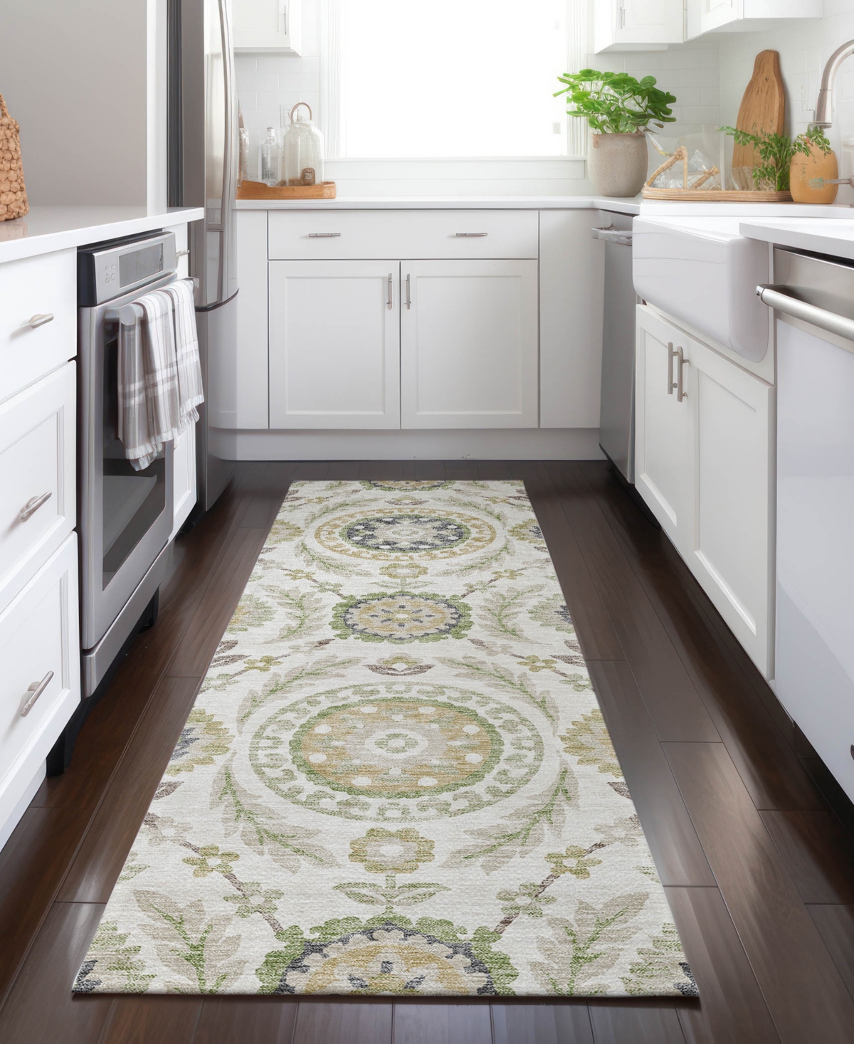Addison Chantille Acn751 2'3"x7'6" Runner Area Rug In Ivory