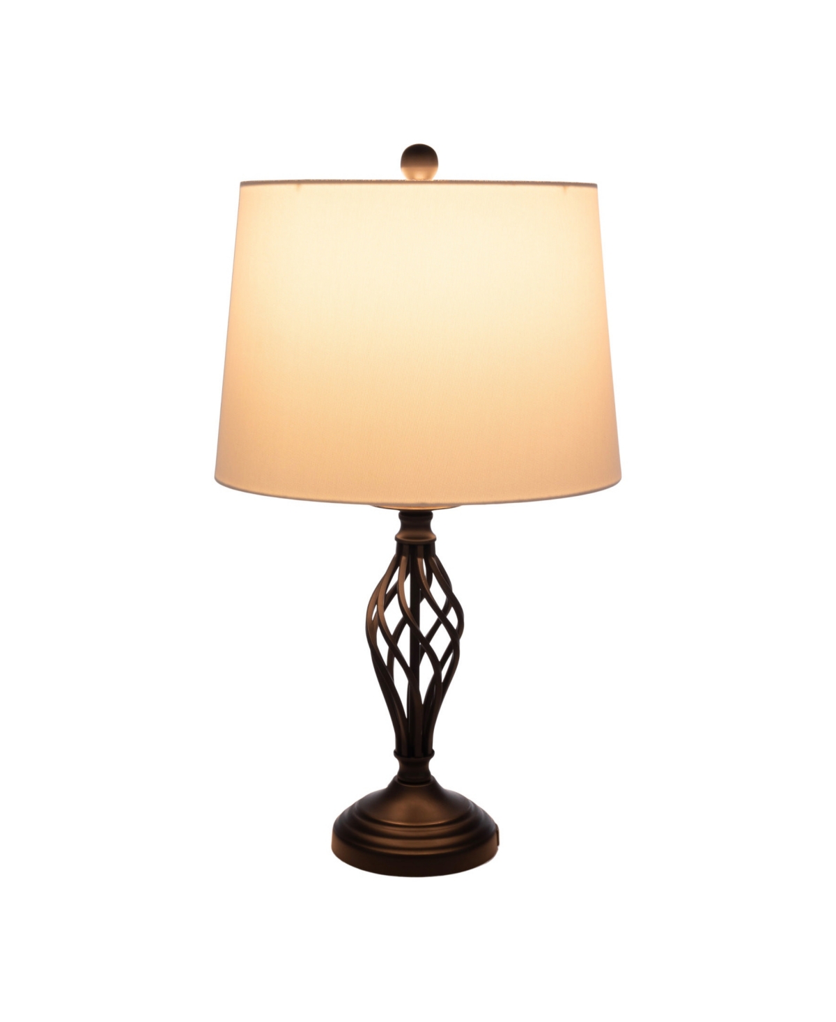 LAVISH HOME 24.41" USB CHARGING LED TABLE LAMP SET 