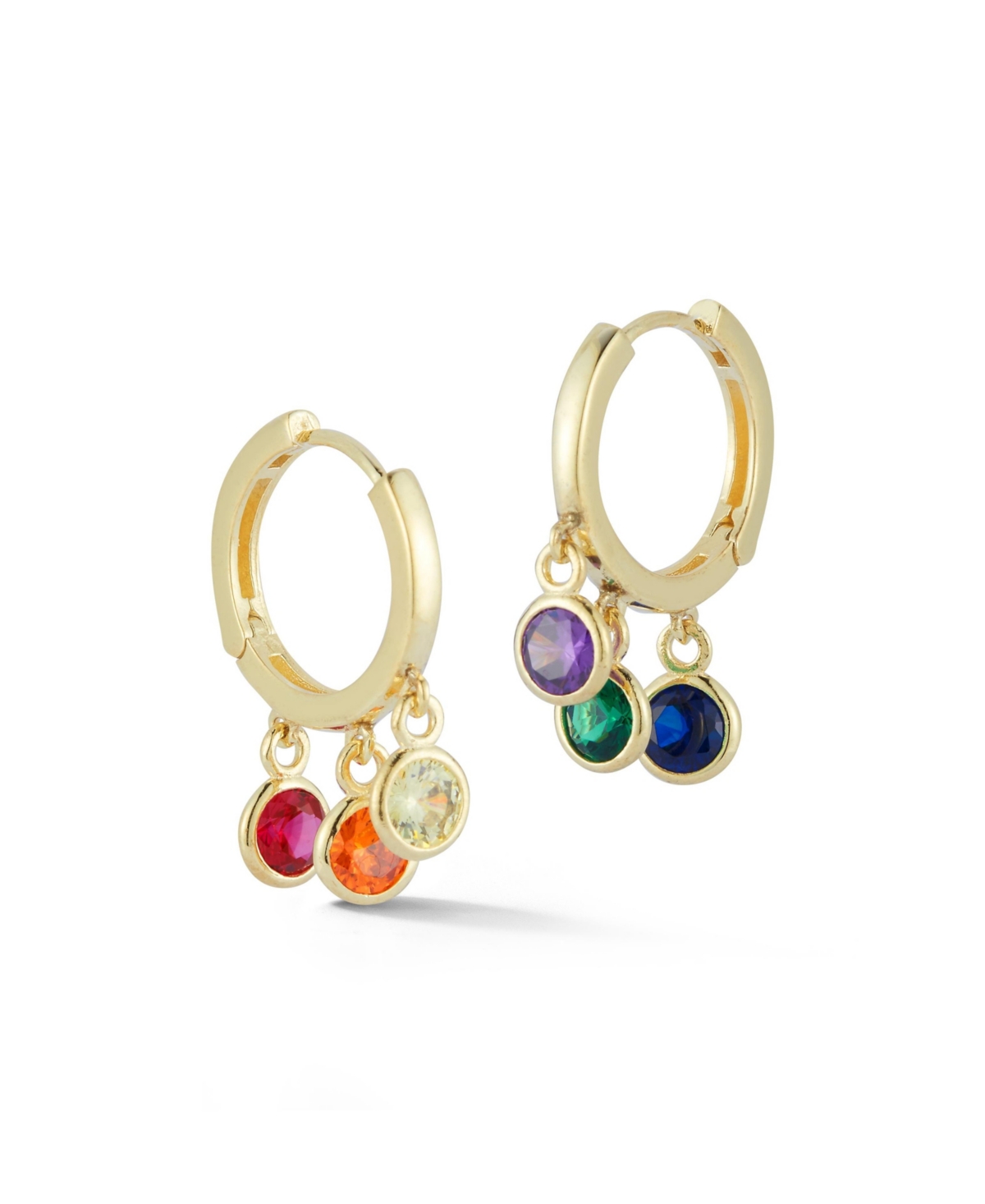 Rachel Zoe 14K Rose Gold Plated Sterling Silver Charm Huggie Hoop Earrings