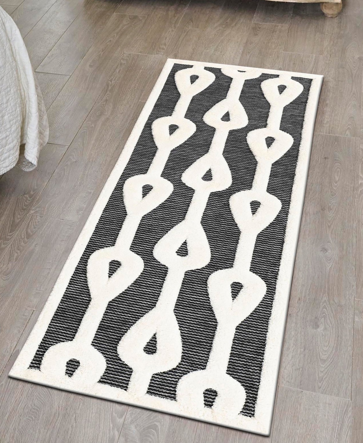 Bayshore Home Textured Tones Drops 2'7"x8' Runner Area Rug