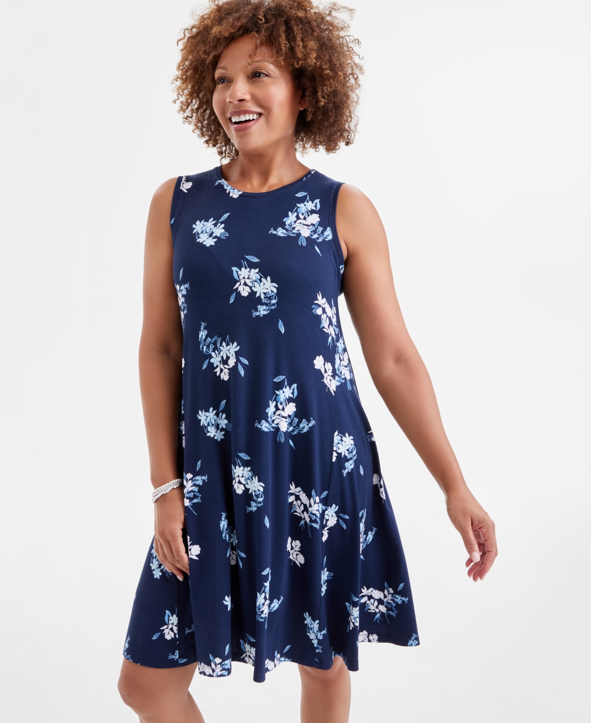 STYLE & CO WOMEN'S PRINTED SLEEVELESS FLIP-FLOP DRESS, EXCLUSIVELY AT MACY'S 
