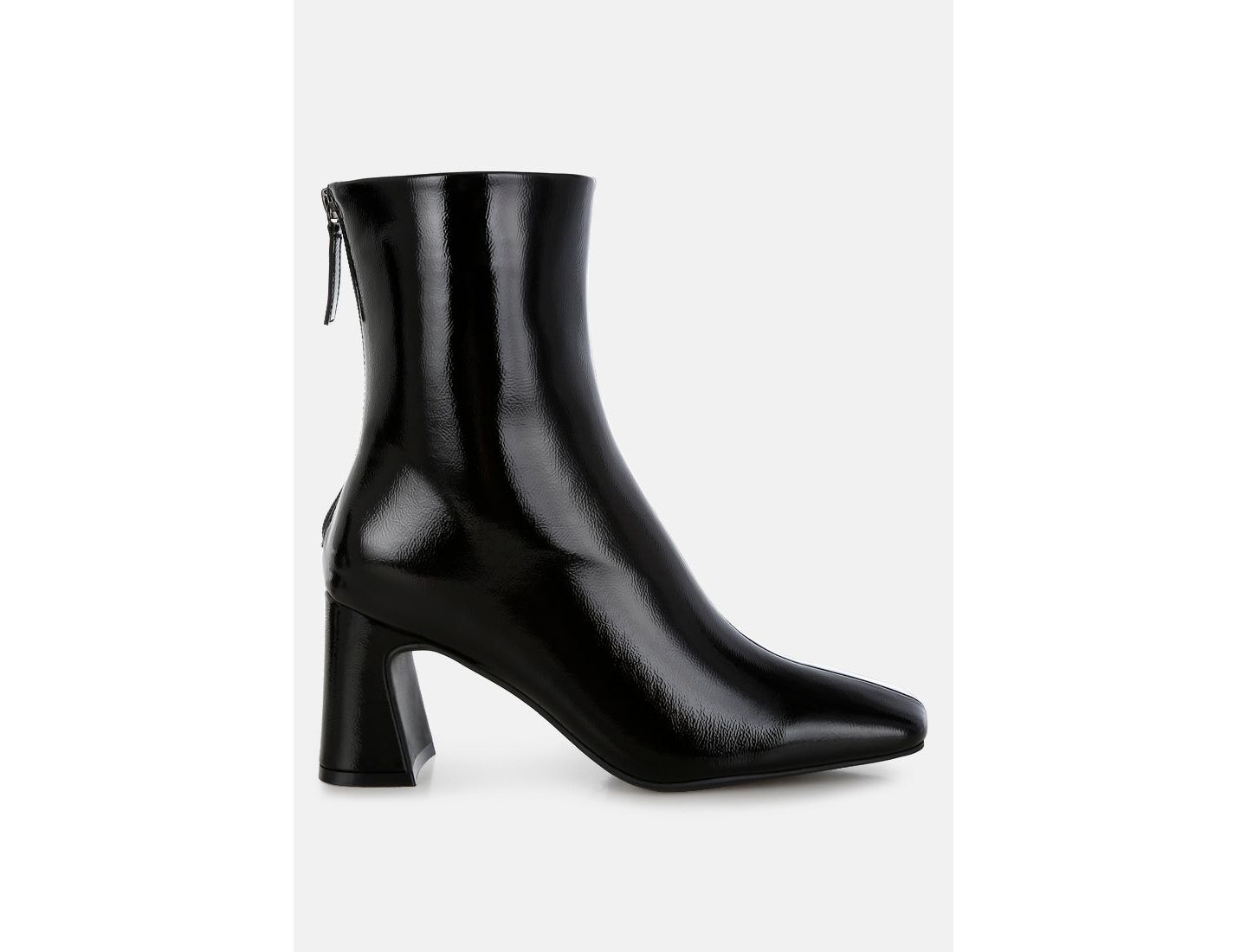 Женские ботинки London Rag Kostaka Patent Square Toe Ankle, цвет: Чёрный — фото 2