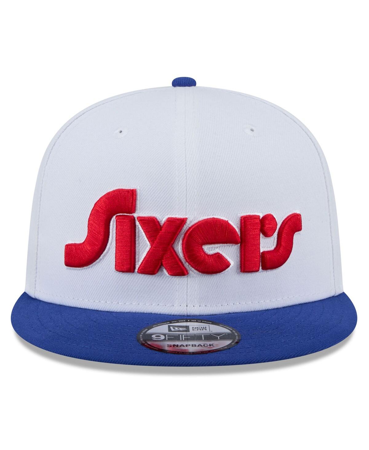 New Era Men's White Philadelphia 76ers 2024/25 City Edition 9fifty Snapback Hat In White,royal