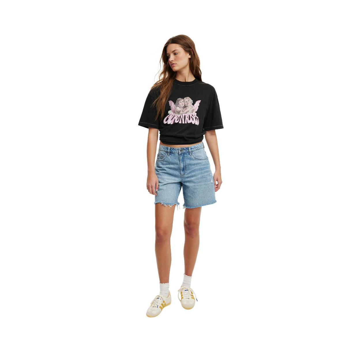 Cotton On Women's The Lcn Boxy Graphic Tee -black
