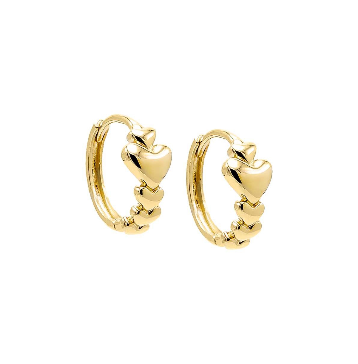 Solid Hearts Graduated Huggie Earring 14K - 14k gold