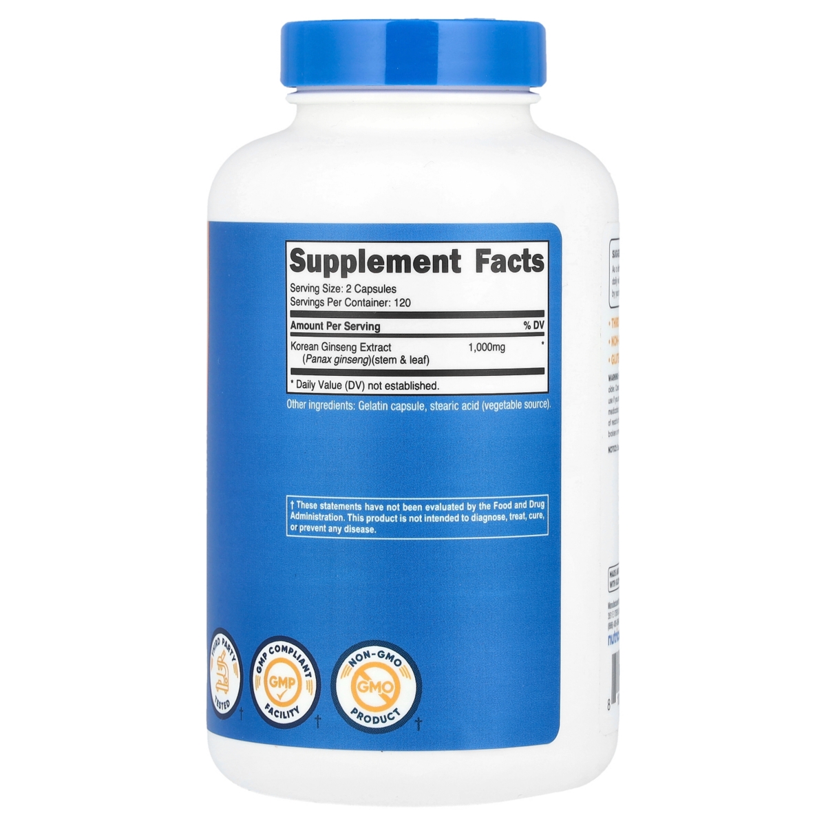 Nutricost Korean Red Ginseng 1 000 mg - Capsules (500 mg Per Capsule)