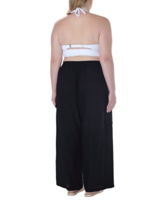 Plus Size High Rise Pull-On Cover-Up Cargo Pants 