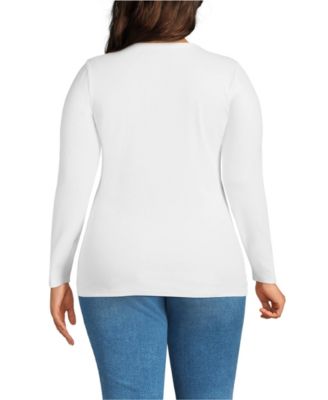 Plus Size Long Sleeve Micro Rib T-Shirt