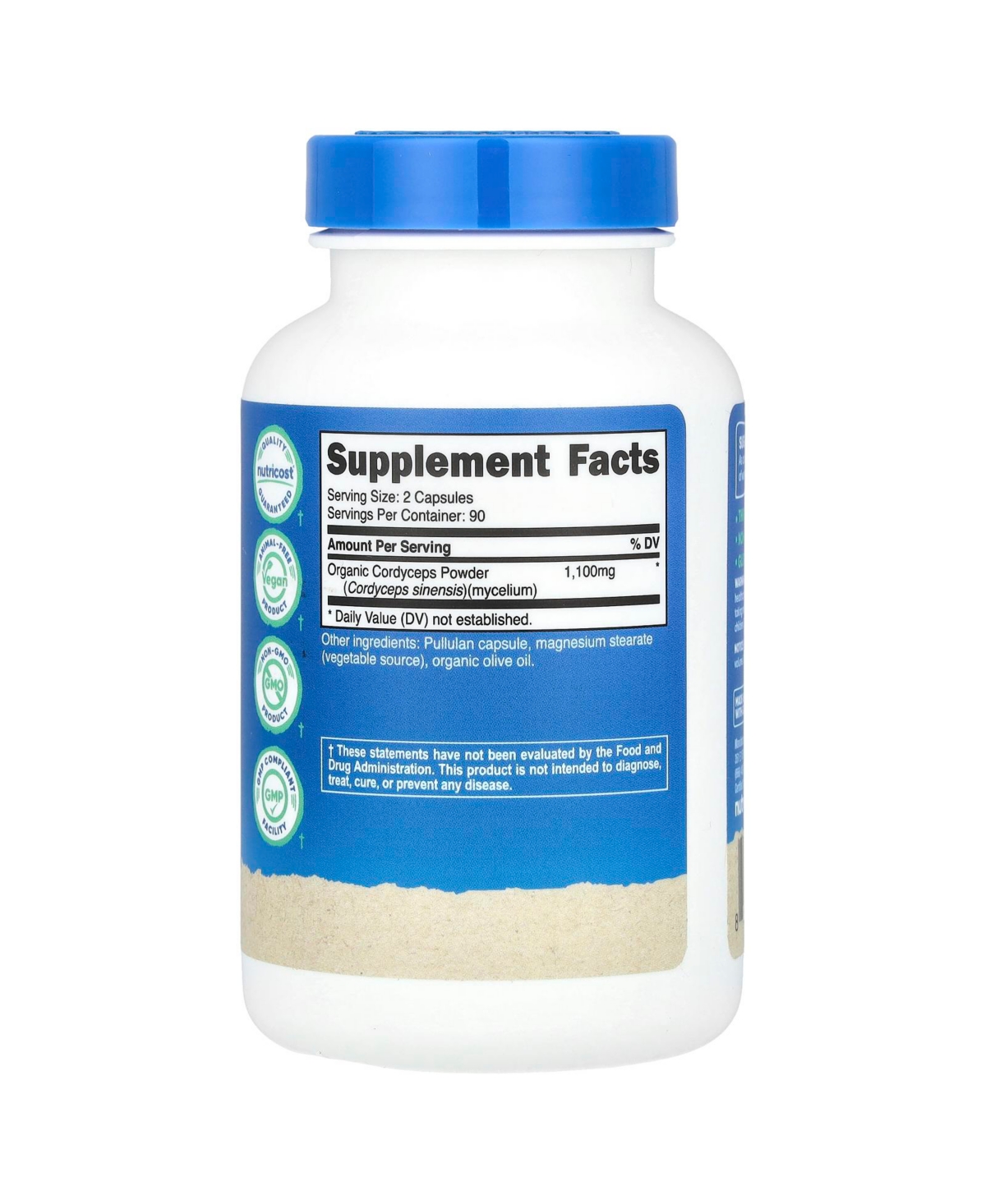 Nutricost Cordyceps Mushroom 1 100 mg - Capsules (550 mg Per Capsule)