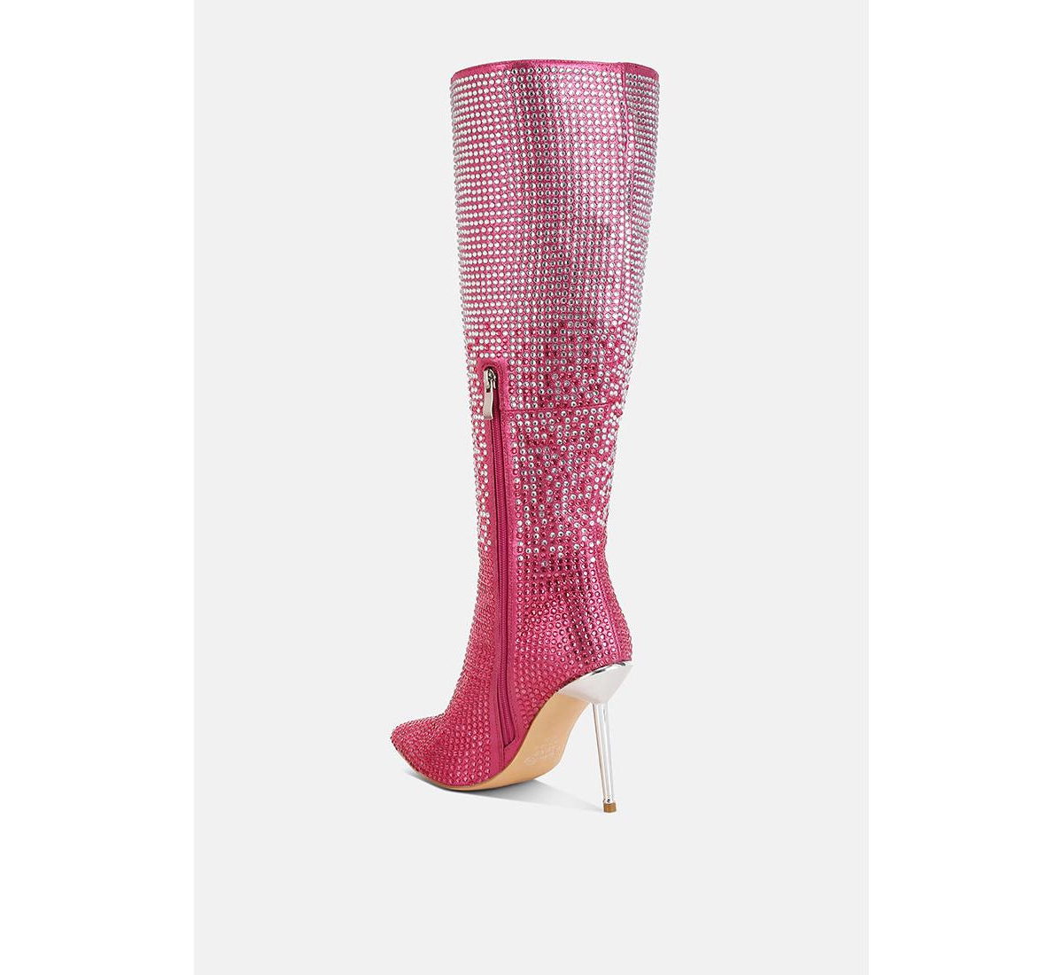 London Rag Orymple Shiny Rhinestone Studded Calf Boots