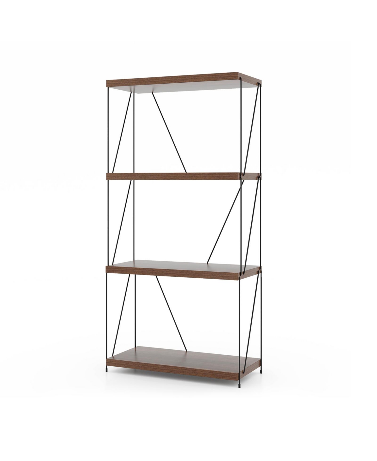 4-Tier Multipurpose Display Rack with Metal Frame-4-Tier - Brown