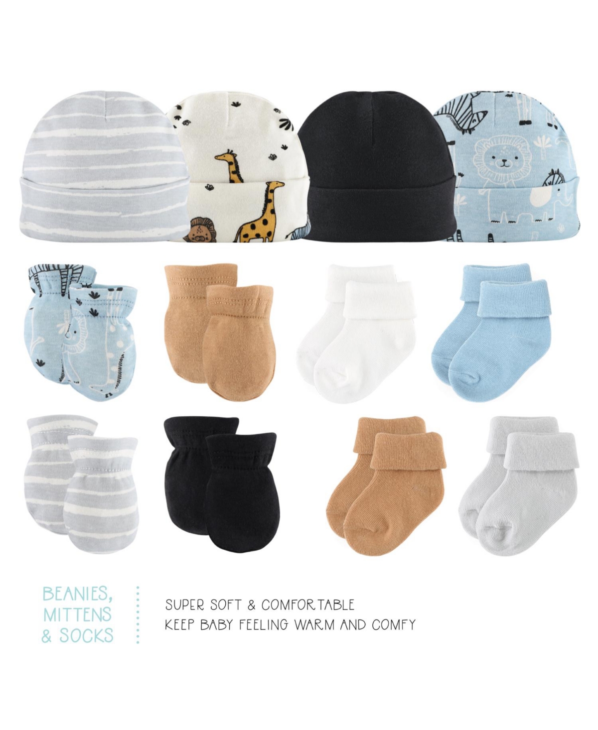 The Peanutshell Baby Boys Layette Gift Set Boys,Safari Explorer, 30 Essential Pieces - Blue