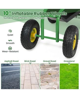 Rolling Tray Gardening Planting with Work Seat Garden Cart